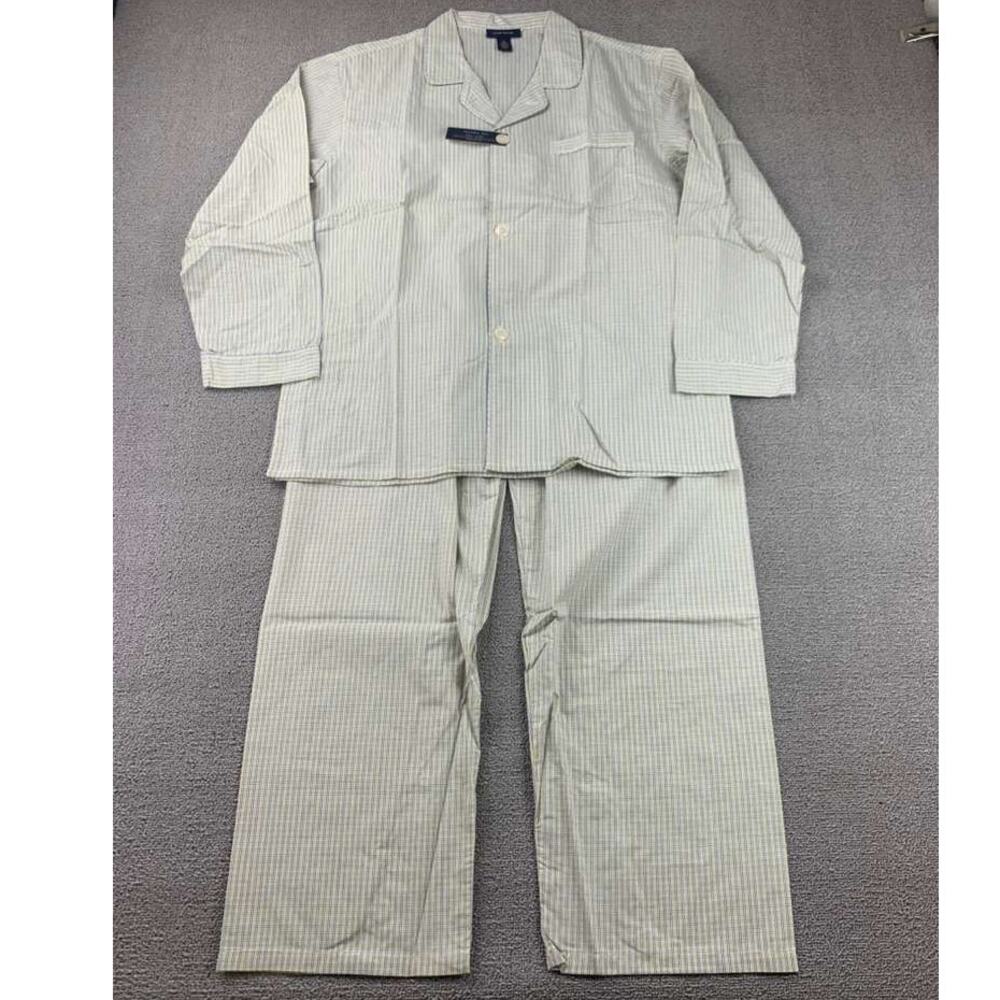 Club Room‎ Pajama Set Men S Multi Long Sleeve Button Wrinkle Resistant Cotton